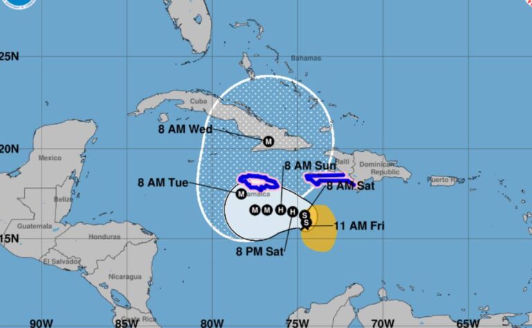 Esta es la ubicación ACTUAL de la Tormenta Tropical Melissa en el Caribe