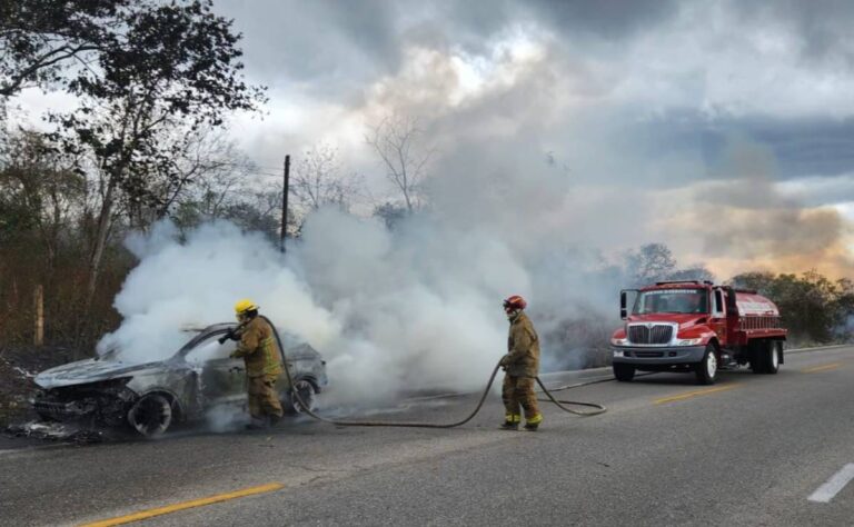 AL MOMENTO_ Reportan incendio de vehículo en la Muna-Umán