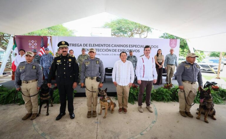 Yucatán integra nuevos binomios caninos para detección de explosivos