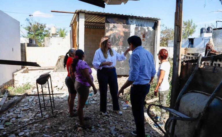 El Ayuntamiento de Mérida mantiene acompañamiento permanente a familias afectadas por incendio en San Luis Sur Dzununcán
